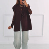 RACHEL BURGUNDY SLEEVELESS BLAZER