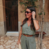 RAQUEL KHAKI DENIM PLAYSUIT