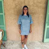 CORUNA BLUE STRIPED DRESS