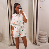 MARIE ECRU HEART PLAYSUIT