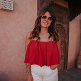 NEZRA RED CROPPED TOP