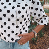 MAGALUF ECRU POLKADOTS BLOUSE