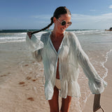 PRE-ORDER OAXACA MINT BEACH BLOUSE DRESS