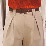ANIKA TAUPE BELT SHORT