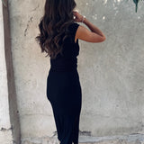 ERA BLACK RIBBED DRESS
