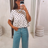 KAYA ECRU POLKADOTS BLOUSE