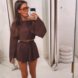 HOLBOX BROWN LINEN TWO-PIECE SET