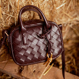 AUSTIN BURGUNDY WOVEN BAG