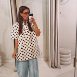 ELISE ECRU SHORTSLEEVE POLKADOTS BLAZER