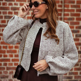 OXFORD BROWN/ECRU STRIPED JACKET