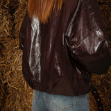 PAMELA BROWN SHINY LEATHER JACKET