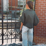 MABELINE KHAKI STRIPED BLOUSE