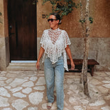 PRE-ORDER MAGDALENA ECRU FLOWER BLOUSE