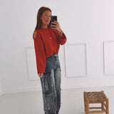 BLUE RHINESTONE CARGO JEANS A3310
