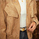 LYSBETH BEIGE SUEDE JACKET