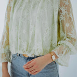 ARIANA MINT LACE BLOUSE