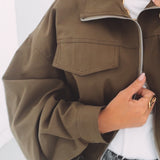 BETHANY KHAKI ZIP JACKET