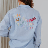 LOVE YOU MORE BLUE/WHITE STRIPED BLOUSE