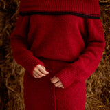 IVYLYN RED KNIT TWO-PIECE SET