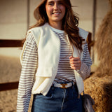 BRIONY GREY STRIPED LONGSLEEVE SHIRT