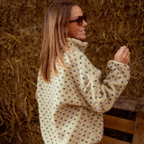 DAWSIE BEIGE SOFT POLKADOTS TEDDY SWEATER