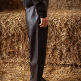 DANICA WIDE BLACK LEATHER PANTS