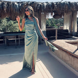 MUNIRA SAGE ONE SHOULDER DRESS