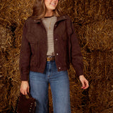 LYSBETH BROWN SUEDE JACKET