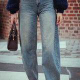 BLUE WIDE LEG JEANS A3412-B