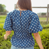 CODY BLUE POLKADOTS BLOUSE