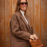 BRIELLE BROWN FLUFFY BLAZER