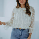 ARIANA ECRU LACE BLOUSE