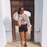 LIO ECRU LACE BLOUSE