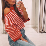 NORE RED STRIPED CUT-OUT PULL