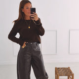 MURIEL BROWN LACE PULLOVER