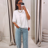 ISA WHITE LACE T-SHIRT