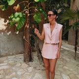 ACAPULCO OLD PINK CROPPED BLAZER
