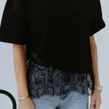 DAVINA BLACK LACE T-SHIRT