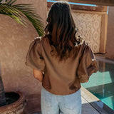 HABIBA BROWN MUSTHAVE BLOUSE