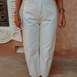 WHITE BALLOON JEANS 612-B
