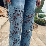 CADIZ EMBROIDERED WIDE LEG JEANS 05852