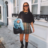 RORY KHAKI CHECKERED SKIRT