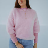 KYENNA PINK LACE LONGSLEEVE TOP