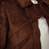 VERONICA BROWN SUEDE ZIP JACKET