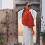 SES SALINES ECRU SKIRT WITH BELT