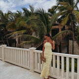 TOLUCA LIGHT YELLOW RUFFLE DRESS