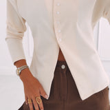 LINA ECRU BUTTON BLOUSE