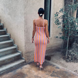 LUPITA PINK/ORANGE SHELL CROCHET DRESS