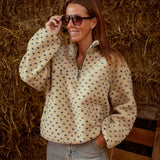 DAWSIE BEIGE SOFT POLKADOTS TEDDY SWEATER