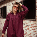 CHESTINA BURGUNDY DRESS